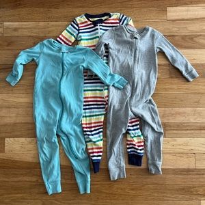 Set of 3 Play Condition Primary Organic Zip Rompers size 18-25mo